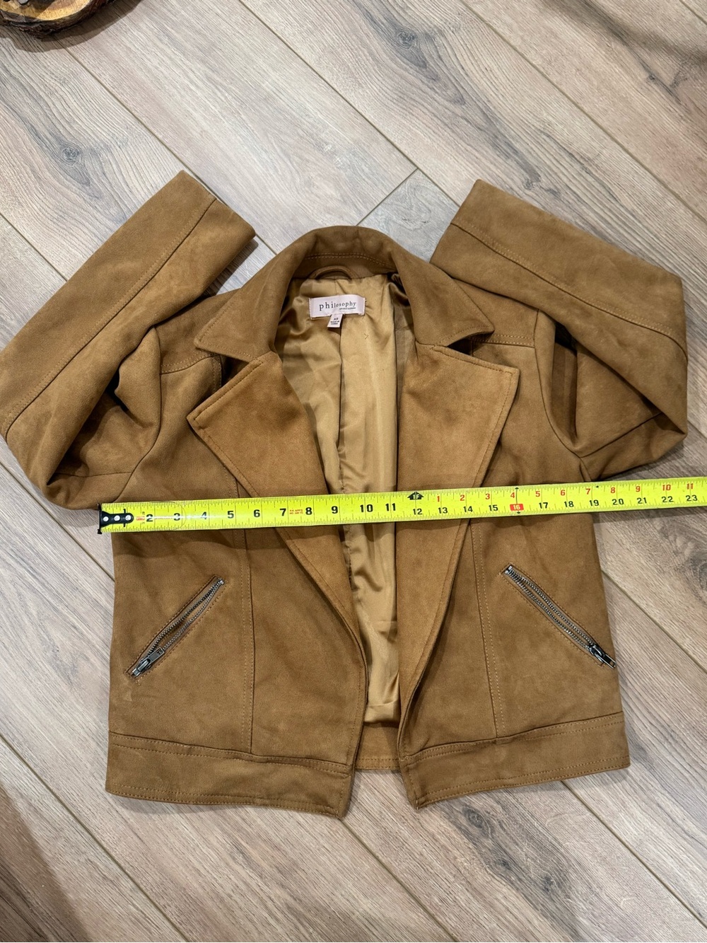 Philosophy Brown Suede Cropped Jacket - Picture 12 of 16